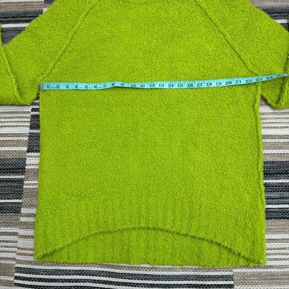 Free People Teddy Sweater Tunic Fuzzy Wool Blend Relaxed Pullover Green Sz Small - Picture 11 of 12